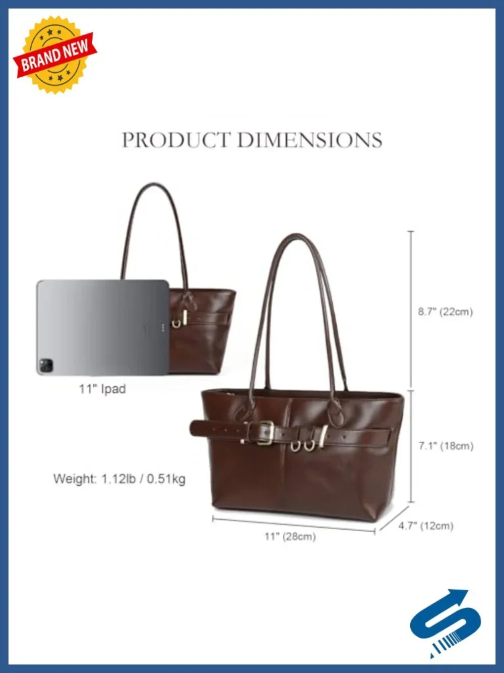 Genuine Leather Small Tote Bag for Women Lightweight Shoulder Handbag Work